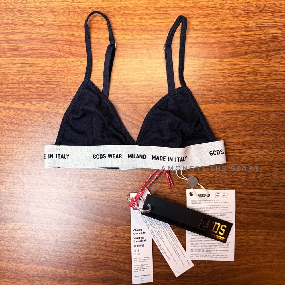 GCDS Wear Milano Black & White Triangle Basic Bra